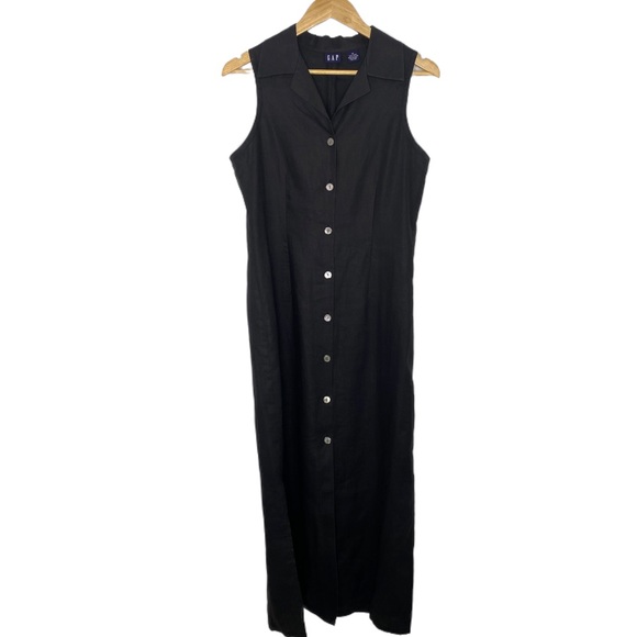 โ๏ธSOLD Vintage GAP Linen Button Front Maxi Dress - Picture 3 of 11